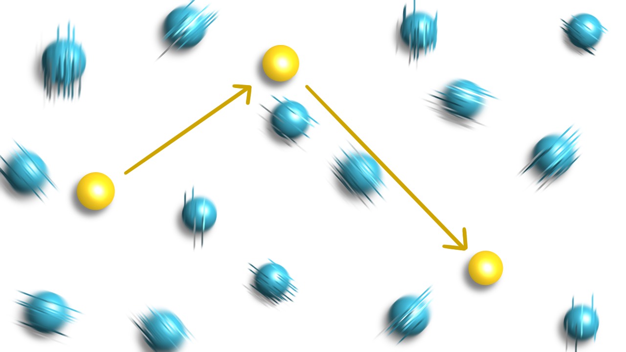 Particle diffusion in a binary gas mixture